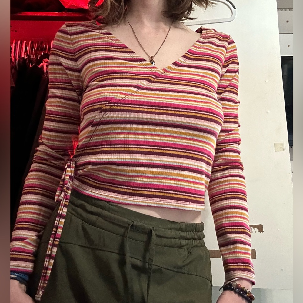 Striped long sleeve v-neck, Arizona Jean Co